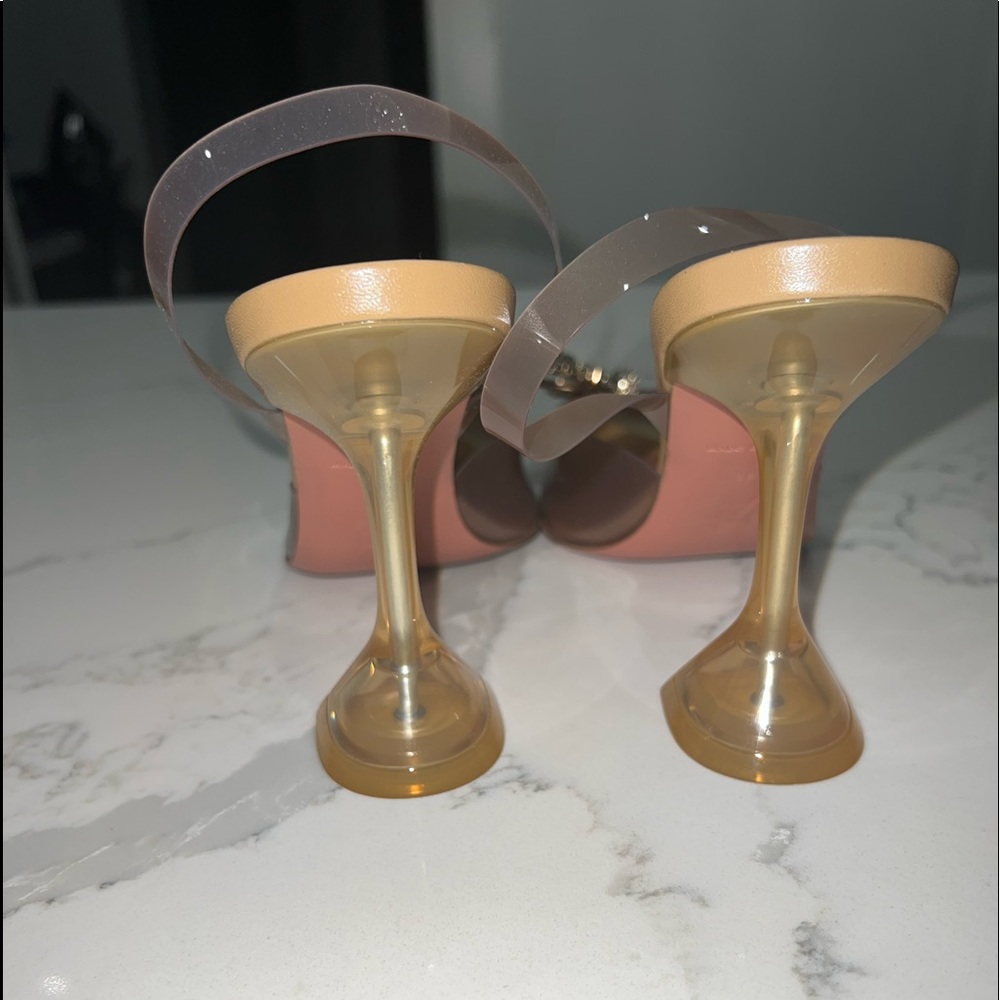Amina Muaddi Brown Heels with Silver Embellishments - Picture 10 of 15